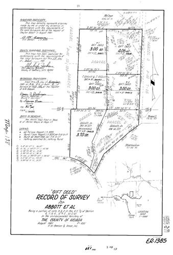 Click to see Record of Survey Book 8, pg. 138 (1981) of Nevada County Recorders Survey Maps Book 8