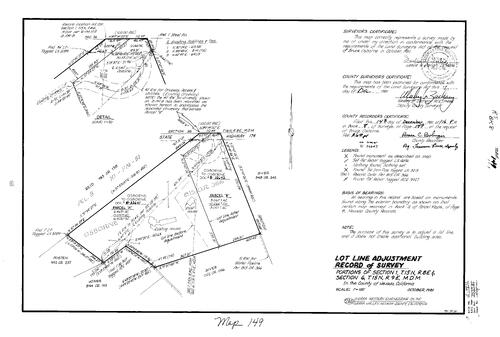 Click to see Record of Survey Book 8, pg. 149 (1981) of Nevada County Recorders Survey Maps Book 8