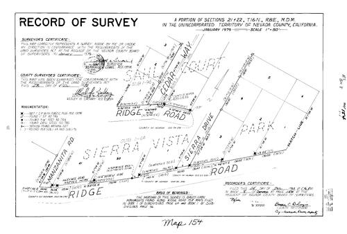 Click to see Record of Survey Book 8, pg. 154 (1981) of Nevada County Recorders Survey Maps Book 8