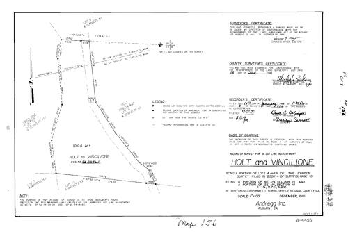 Click to see Record of Survey Book 8, pg. 156 (1982) of Nevada County Recorders Survey Maps Book 8