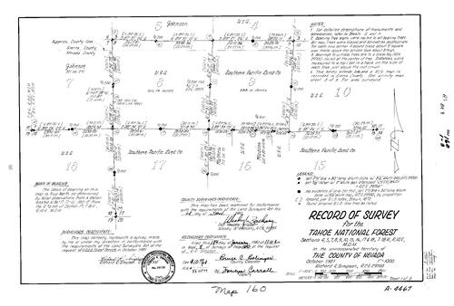 Click to see Record of Survey Book 8, pg. 160 (1982) of Nevada County Recorders Survey Maps Book 8