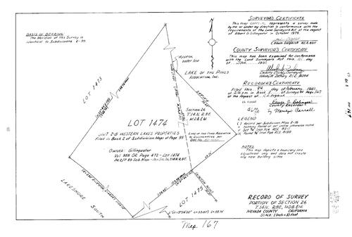 Click to see Record of Survey Book 8, pg. 167 (1982) of Nevada County Recorders Survey Maps Book 8