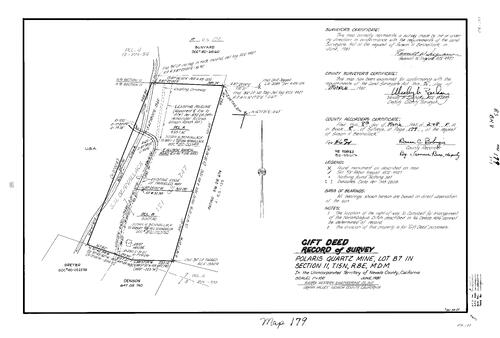 Click to see Record of Survey Book 8, pg. 179 (1982) of Nevada County Recorders Survey Maps Book 8