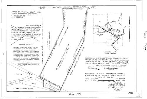 Click to see Record of Survey Book 8, pg. 186 (1982) of Nevada County Recorders Survey Maps Book 8