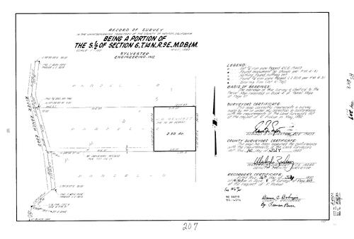 Click to see Record of Survey Book 8, pg. 207 (1982) of Nevada County Recorders Survey Maps Book 8