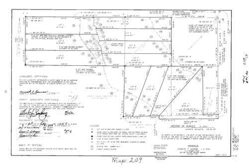 Click to see Record of Survey Book 8, pg. 209 (1982) of Nevada County Recorders Survey Maps Book 8