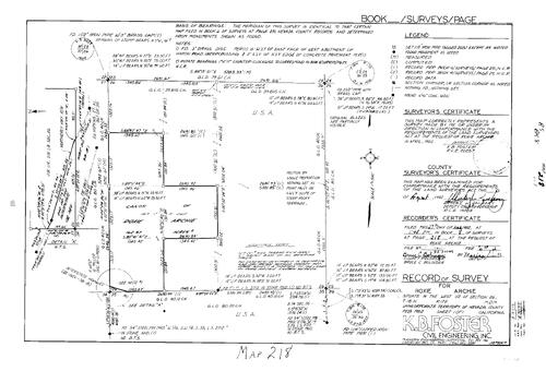 Click to see Record of Survey Book 8, pg. 218 (1982) of Nevada County Recorders Survey Maps Book 8
