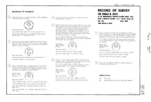 Click to see Record of Survey Book 8, pg. 220 (1982) of Nevada County Recorders Survey Maps Book 8