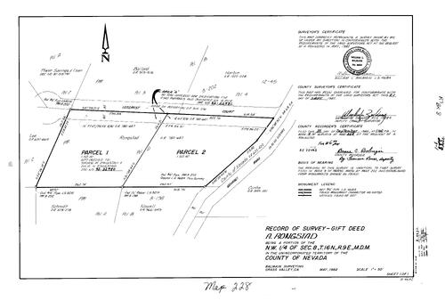 Click to see Record of Survey Book 8, pg. 228 (1982) of Nevada County Recorders Survey Maps Book 8