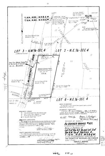 Click to see Record of Survey Book 8, pg. 232 (1982) of Nevada County Recorders Survey Maps Book 8