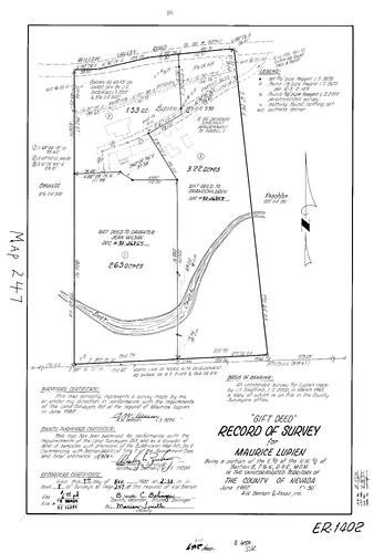 Click to see Record of Survey Book 8, pg. 247 (1982) of Nevada County Recorders Survey Maps Book 8