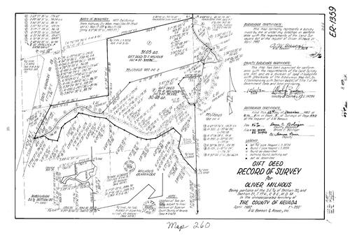 Click to see Record of Survey Book 8, pg. 260 (1982) of Nevada County Recorders Survey Maps Book 8