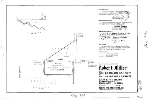 Click to see Record of Survey Book 8, pg. 278 (1983) of Nevada County Recorders Survey Maps Book 8