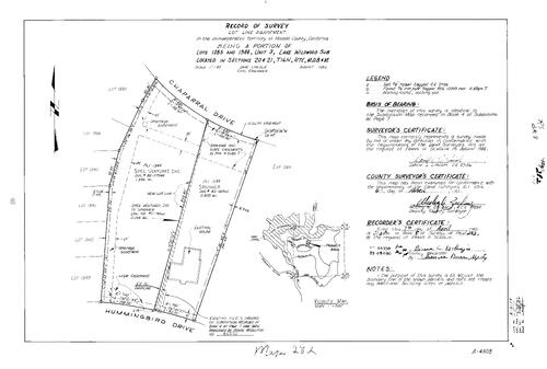 Click to see Record of Survey Book 8, pg. 282 (1983) of Nevada County Recorders Survey Maps Book 8