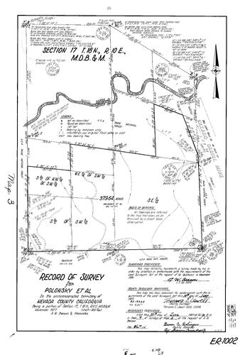 Click to see Record of Survey Book 9, pg. 3 (1983) of Nevada County Recorders Survey Maps Book 9