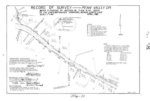 Click to see Record of Survey Book 9, pg. 34 (1983) of Nevada County Recorders Survey Maps Book 9