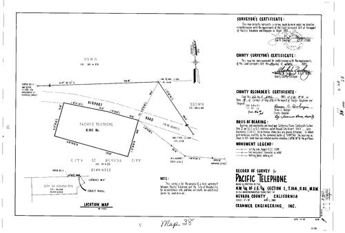 Click to see Record of Survey Book 9, pg. 38 (1983) of Nevada County Recorders Survey Maps Book 9