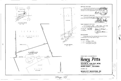 Click to see Record of Survey Book 9, pg. 45 (1984) of Nevada County Recorders Survey Maps Book 9