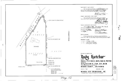 Click to see Record of Survey Book 9, pg. 53 (1984) of Nevada County Recorders Survey Maps Book 9