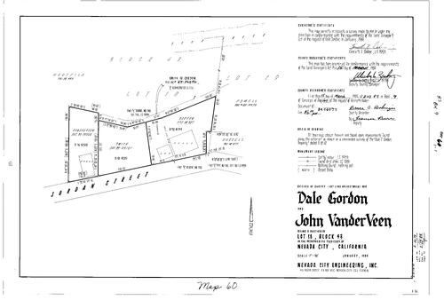 Click to see Record of Survey Book 9, pg. 60 (1984) of Nevada County Recorders Survey Maps Book 9