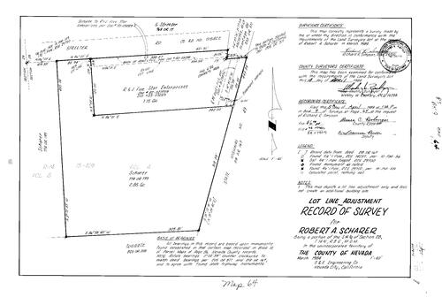 Click to see Record of Survey Book 9, pg. 64 (1984) of Nevada County Recorders Survey Maps Book 9