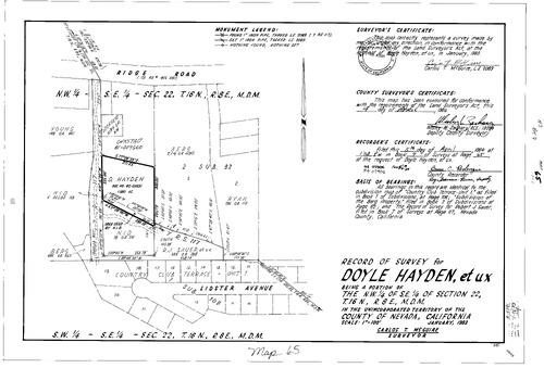 Click to see Record of Survey Book 9, pg. 65 (1984) of Nevada County Recorders Survey Maps Book 9