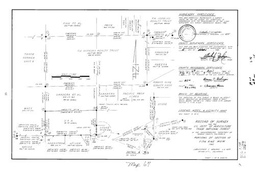 Click to see Record of Survey Book 9, pg. 67 (1984) of Nevada County Recorders Survey Maps Book 9