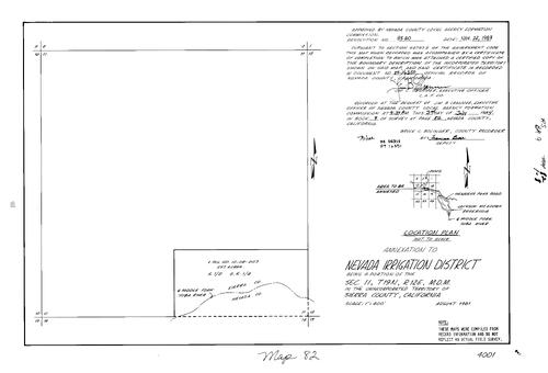 Click to see Record of Survey Book 9, pg. 82 (1984) of Nevada County Recorders Survey Maps Book 9