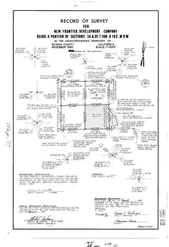 Click to see Record of Survey Book 9, pg. 87 (1984) of Nevada County Recorders Survey Maps Book 9
