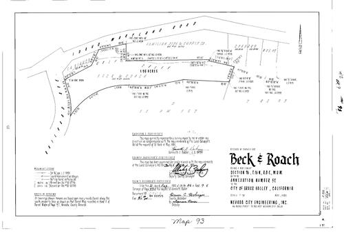 Click to see Record of Survey Book 9, pg. 93 (1984) of Nevada County Recorders Survey Maps Book 9