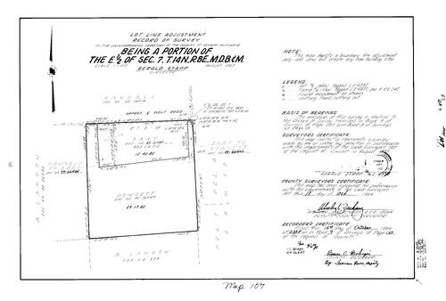 Click to see Record of Survey Book 9, pg. 107 (1984) of Nevada County Recorders Survey Maps Book 9