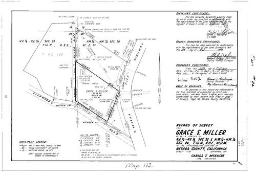 Click to see Record of Survey Book 9, pg. 112 (1984) of Nevada County Recorders Survey Maps Book 9