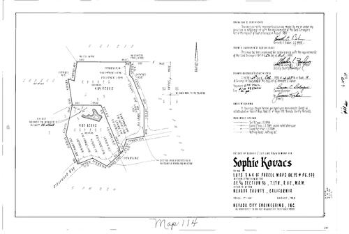 Click to see Record of Survey Book 9, pg. 114 (1984) of Nevada County Recorders Survey Maps Book 9