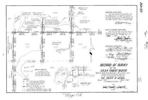 Click to see Record of Survey Book 9, pg. 115 (1984) of Nevada County Recorders Survey Maps Book 9