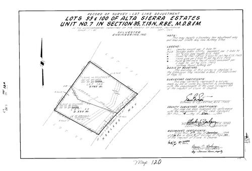 Click to see Record of Survey Book 9, pg. 120 (1984) of Nevada County Recorders Survey Maps Book 9
