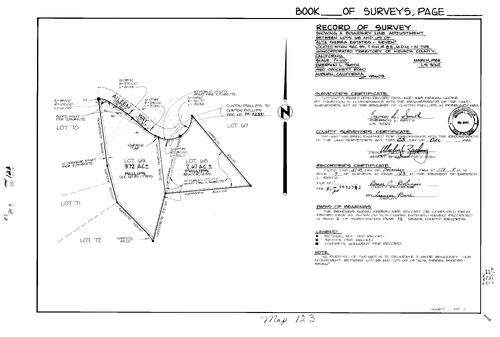Click to see Record of Survey Book 9, pg. 123 (1984) of Nevada County Recorders Survey Maps Book 9