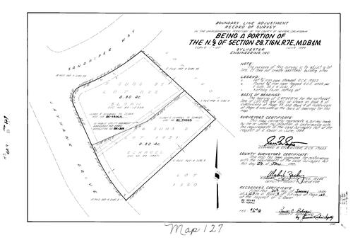Click to see Record of Survey Book 9, pg. 127 (1985) of Nevada County Recorders Survey Maps Book 9