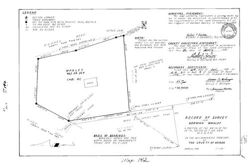 Click to see Record of Survey Book 9, pg. 142 (1985) of Nevada County Recorders Survey Maps Book 9