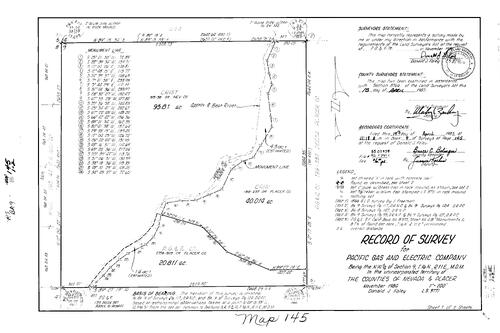 Click to see Record of Survey Book 9, pg. 145 (1985) of Nevada County Recorders Survey Maps Book 9