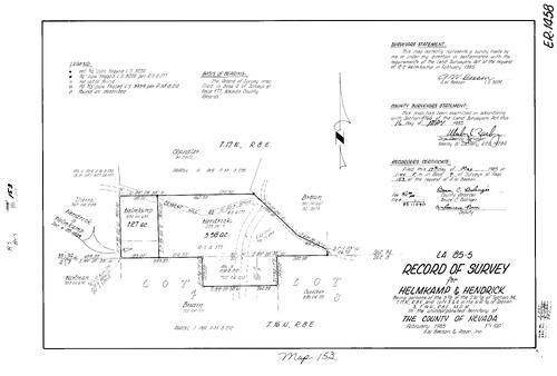 Click to see Record of Survey Book 9, pg. 153 (1985) of Nevada County Recorders Survey Maps Book 9