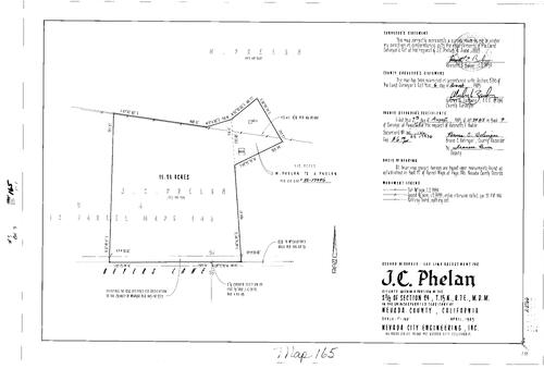 Click to see Record of Survey Book 9, pg. 165 (1985) of Nevada County Recorders Survey Maps Book 9