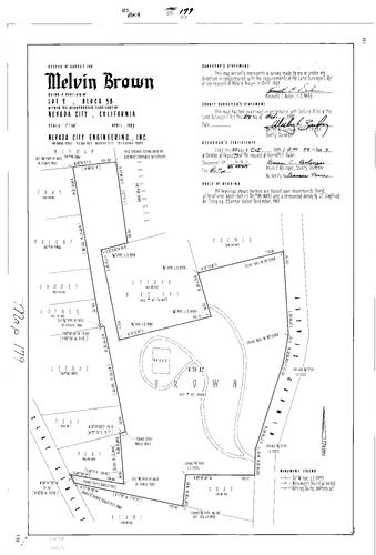 Click to see Record of Survey Book 9, pg. 179 (1985) of Nevada County Recorders Survey Maps Book 9