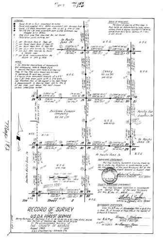 Click to see Record of Survey Book 9, pg. 183 (1985) of Nevada County Recorders Survey Maps Book 9