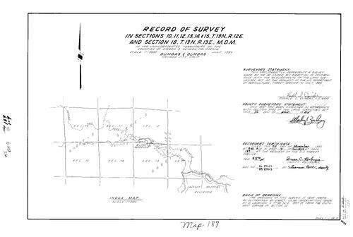 Click to see Record of Survey Book 9, pg. 187 (1985) of Nevada County Recorders Survey Maps Book 9
