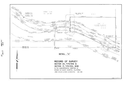 Click to see Record of Survey Book 9, pg. 241 (1986) of Nevada County Recorders Survey Maps Book 9