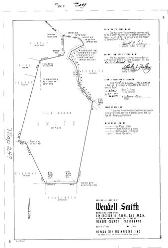 Click to see Record of Survey Book 9, pg. 247 (1986) of Nevada County Recorders Survey Maps Book 9