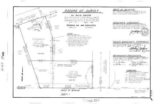 Click to see Record of Survey Book 9, pg. 260 (1986) of Nevada County Recorders Survey Maps Book 9