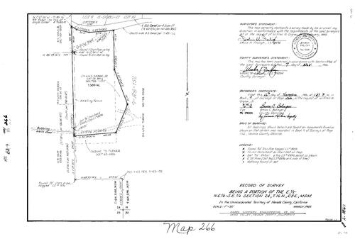 Click to see Record of Survey Book 9, pg. 266 (1986) of Nevada County Recorders Survey Maps Book 9