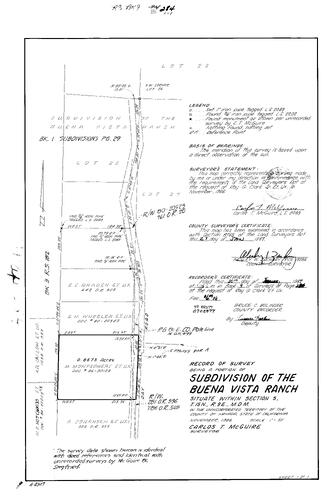 Click to see Record of Survey Book 9, pg. 284 (1987) of Nevada County Recorders Survey Maps Book 9
