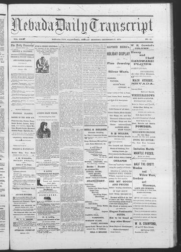 December 27, 1874